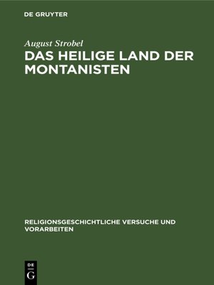 cover image of Das heilige Land der Montanisten